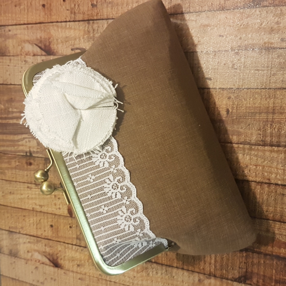 Hand made Linen clutch
